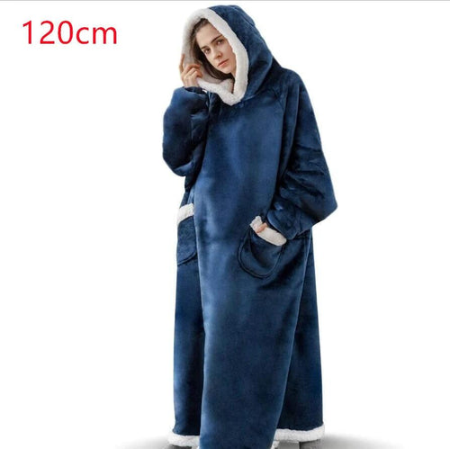 Mandotos winter TV hoodie blanket, oversized warm pullover with pockets, suitable for women and men, cozy home wear.