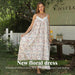Women's simple fashion dress by MANDOTOS, lightweight and stylish, shown on a model with a casual elegant look.