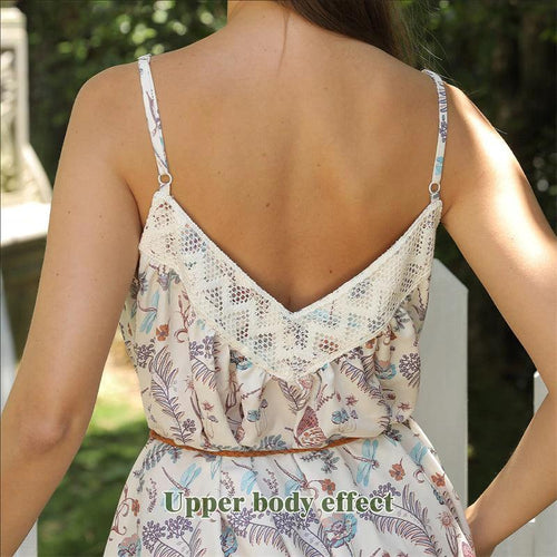 Women's simple fashion dress by MANDOTOS, lightweight and casual, shown on a model with a relaxed fit and neutral color.
