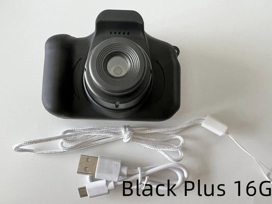 Mandotos X2 HD Mini Cartoon Kids Digital Camera showing colorful cartoon design and compact size for children.
