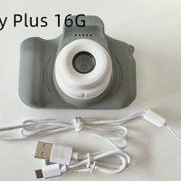 Mandotos X2 HD Mini Cartoon Kids Digital Camera showing colorful cartoon design and compact size for children.