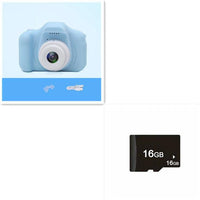 Mandotos X2 HD Mini Cartoon Kids Digital Camera showing colorful cartoon design and compact size for children.