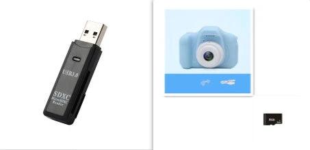Mandotos X2 HD Mini Cartoon Kids Digital Camera showing colorful cartoon design, compact size, and child-friendly features.
