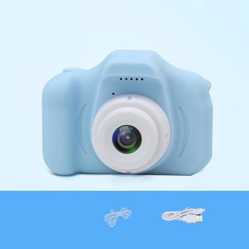 Mandotos X2 HD Mini Cartoon Kids Digital Camera with colorful design, compact size, and simple controls for children.