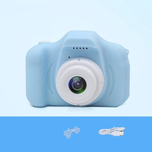 Mandotos X2 HD Mini Cartoon Kids Digital Camera with colorful design, compact size, and simple controls for children.