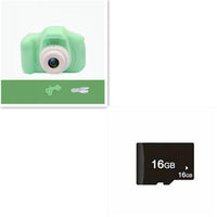 Mandotos X2 HD Mini Cartoon Kids Digital Camera showing colorful cartoon design and compact size for children.