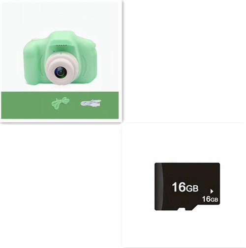 Mandotos X2 HD Mini Cartoon Kids Digital Camera showing colorful cartoon design and compact size for children.