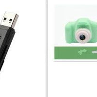 Mandotos X2 HD Mini Cartoon Kids Digital Camera showing colorful cartoon design and compact size for children.