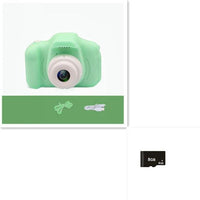 Mandotos X2 HD Mini Cartoon Kids Digital Camera showing colorful cartoon design and compact size for children.