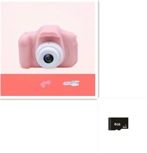 Mandotos X2 HD Mini Cartoon Kids Digital Camera showing colorful design and compact size for children.