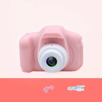 Mandotos X2 HD Mini Cartoon Kids Digital Camera showing colorful cartoon design and compact size for children.