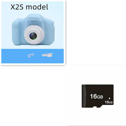 Mandotos X2 HD Mini Cartoon Kids Digital Camera showing colorful design and compact size suitable for children.