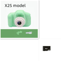 Mandotos X2 HD Mini Cartoon Kids Digital Camera showing colorful cartoon design and compact size for children.