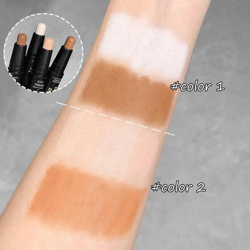 Mandotos double-ended highlighter and contour stick for nose, facial shaping, brightening, and trimming with three-dimensional effect.
