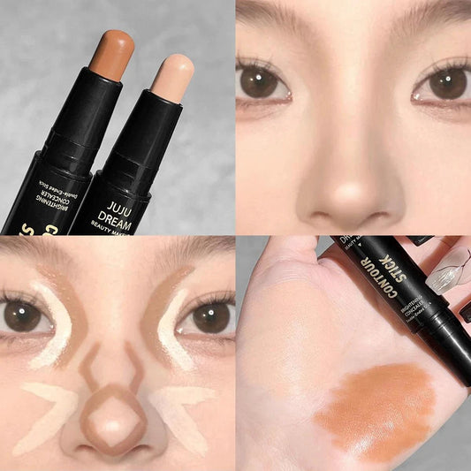 Mandotos double-ended high light trimming stick for contouring, nose shadow, and facial shaping with brightening and trimming features.