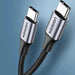 Mandotos double-ended Type-C data cable with PD fast charge, short length, male-to-male connectors for quick device charging and data transfer.