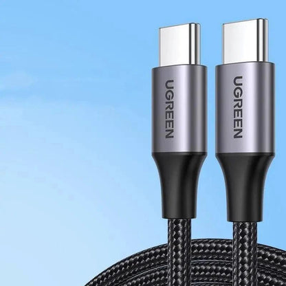 Mandotos double-ended Type-C data cable with PD fast charge, short length, male-to-male connectors for quick device charging.