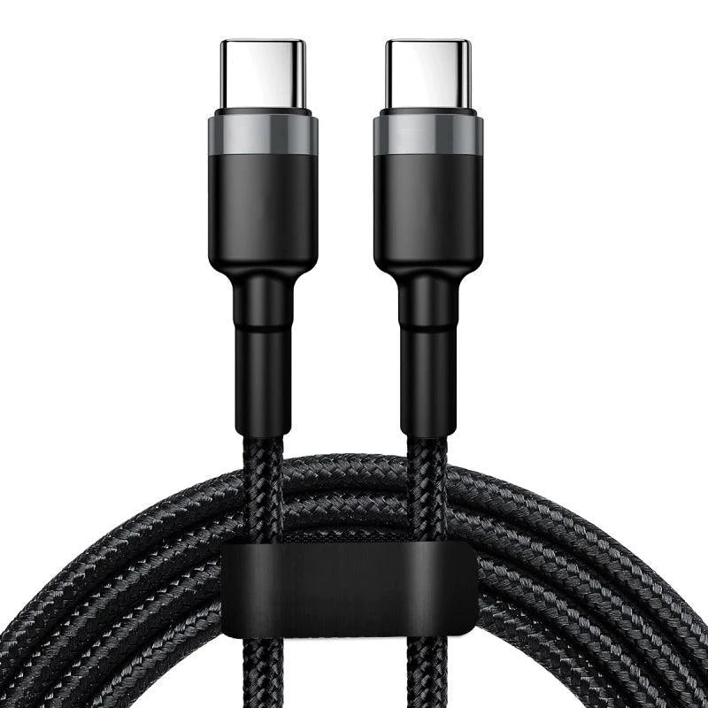 MANDOTOS double-headed Type-C data cable for mobile phones, computers, and cars, 2m long, fast charging, male-to-male connection.
