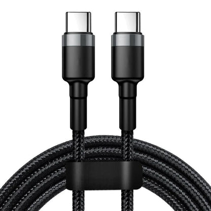 MANDOTOS double-headed Type-C data cable for mobile phones, computers, and cars, 2m long, fast charging, male-to-male connection.