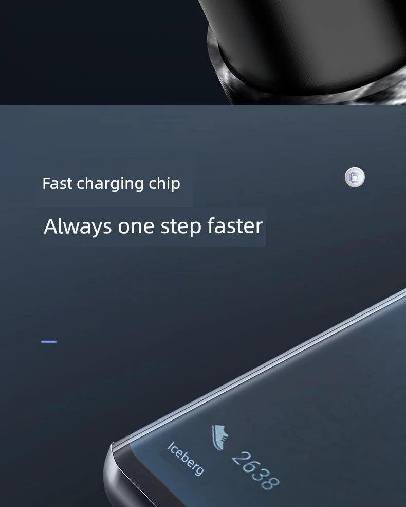 MANDOTOS double-headed Type-C data cable for mobile, computer, or car use, 2 meters long, supports fast charging and data transfer.