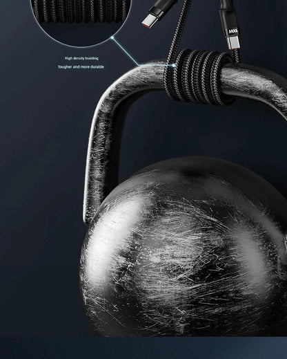 Mandotos double-headed Type-C data cable for mobile phones, computers, and cars, 2 meters long, fast charging and universal compatibility.