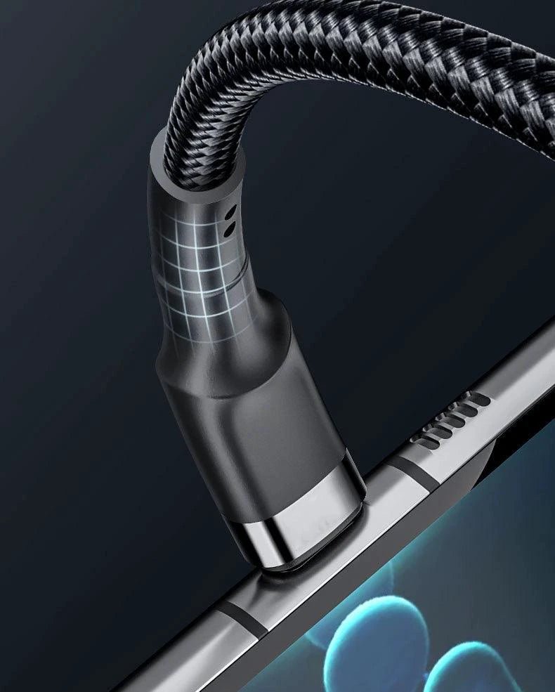 Mandotos double-headed USB Type-C data cable for mobile phones, computers, and cars, 2m long, fast charging and universal compatibility.