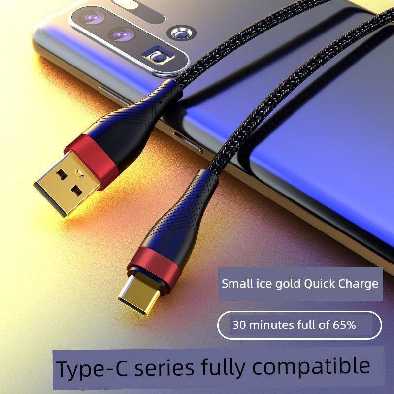 MANDOTOS double-headed Type-C data cable with male connectors for mobile phone, computer, and car, 2 meters long, fast charging