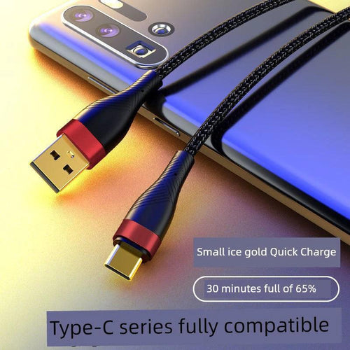 Mandotos double-headed Type-C data cable for mobile phones, computers, and cars, 2m long, fast charging, male-to-male connector