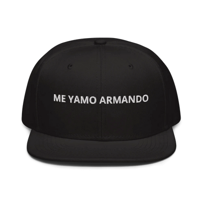 Mandotos DreamFit Snapback cap in Style 125-978 with adjustable strap and embroidered logo, black and white color scheme.