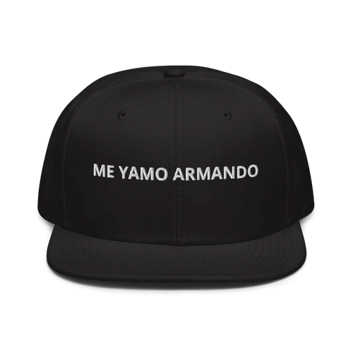 Mandotos DreamFit Snapback cap in Style 125-978 with adjustable strap and embroidered logo, black and white color scheme.