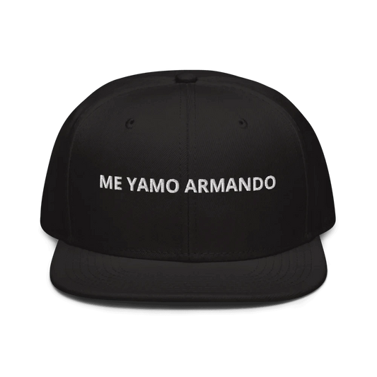 Mandotos DreamFit Snapback cap in Style 125-978 with adjustable strap and embroidered logo, black and white color scheme.