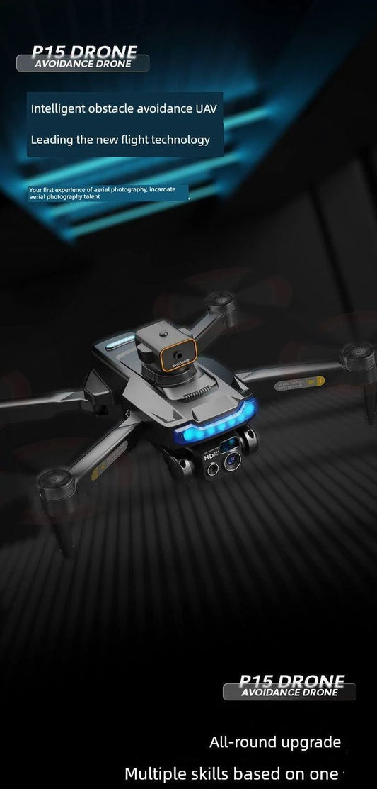 Mandotos HD drone for aerial photography, remote control quadcopter with camera, flying outdoors against a clear sky.