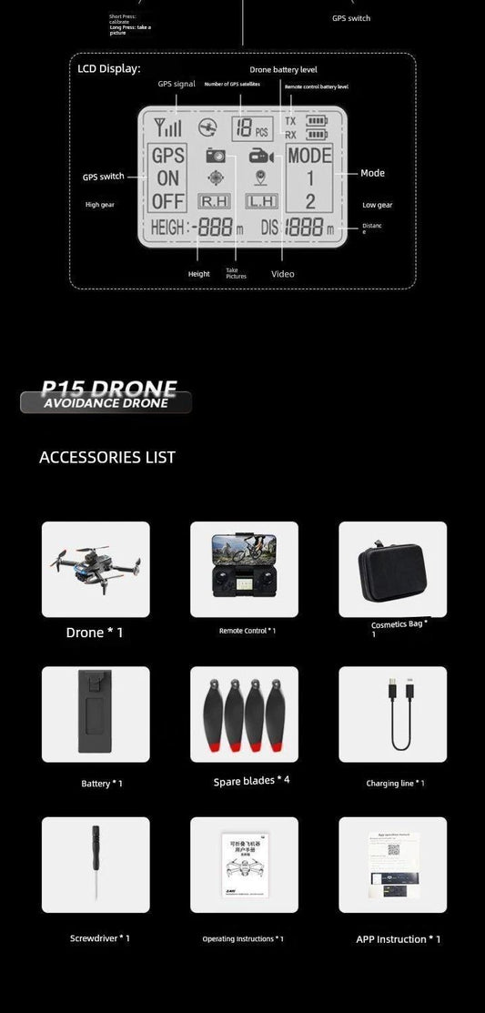 MANDOTOS HD drone for aerial photography, remote control quadcopter with camera, sleek design, ready for capturing high-quality images.