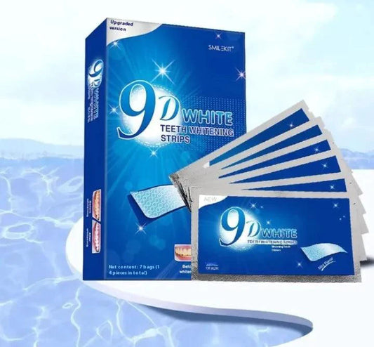 Mandotos Dual Action Whitening Toothpaste tube with fresh mint flavor and whitening formula, displayed on a bathroom sink.