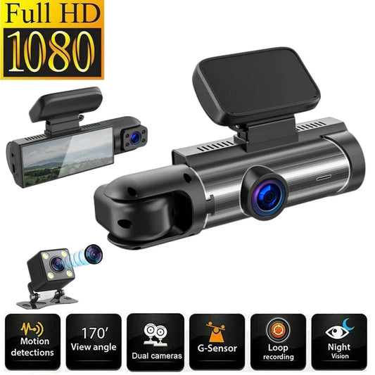 Mandotos dual-lens HD 316-inch driving recorder with front and rear cameras for vehicle safety and recording.