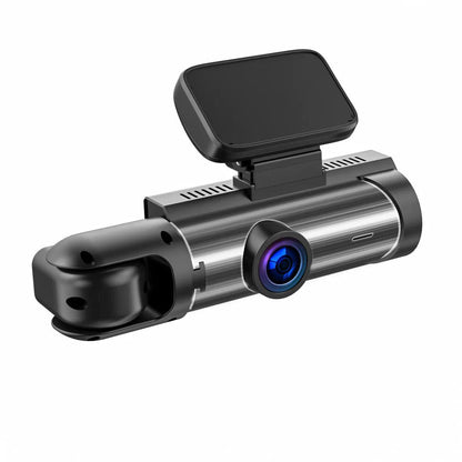 MANDOTOS dual-lens HD 3.16-inch driving recorder showing front and rear cameras, compact design, and high-definition video recording
