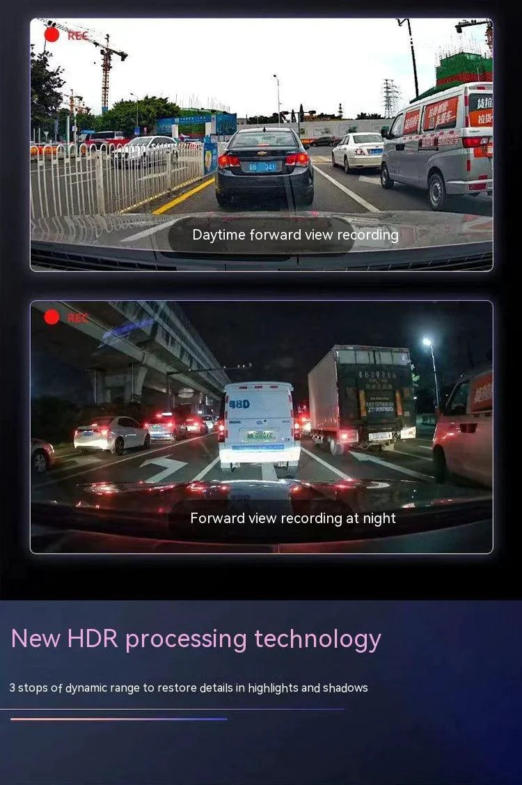 Mandotos dual-lens HD 3.16-inch driving recorder with front and rear cameras for vehicle dashcam footage.