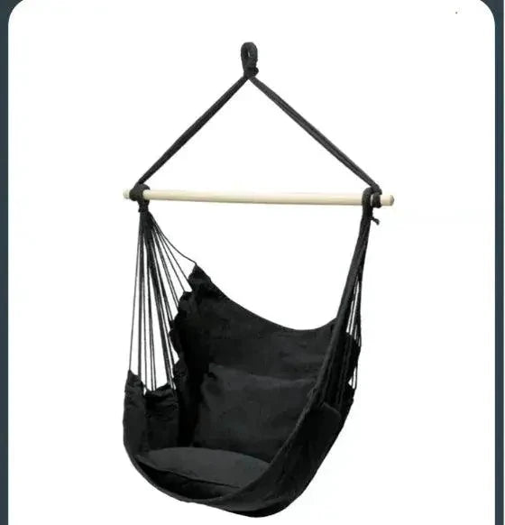 Mandotos Easy-Install Indoor Outdoor Swing Chair with cushioned seat and sturdy frame, perfect for relaxing indoors or outside.