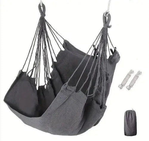 Mandotos Easy-Install Indoor Outdoor Swing Chair with cushioned seat and sturdy hanging ropes for versatile use.