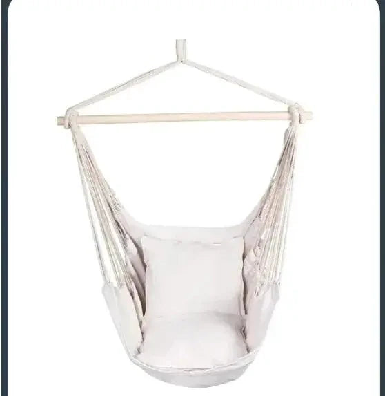 Mandotos Easy-Install Indoor Outdoor Swing Chair with sturdy frame and cozy seat for relaxing indoors or outside.