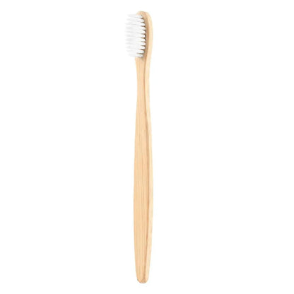 Mandotos EcoPure bamboo toothbrush with biodegradable handle and soft bristles, eco-friendly dental care product.