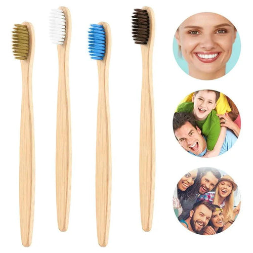Mandotos EcoPure bamboo toothbrush with biodegradable handle and soft bristles for eco-friendly oral care.