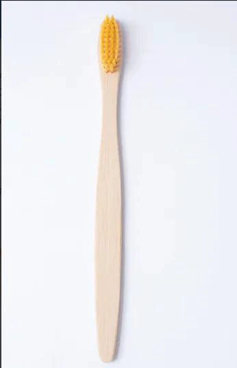 Mandotos EcoPure bamboo toothbrush with natural bamboo handle and soft bristles, eco-friendly dental care product.