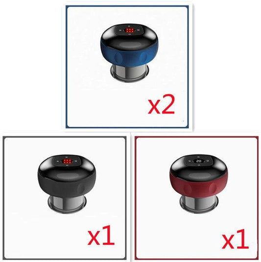 Mandotos electric cupping massage device with vacuum therapy, showing round suction cups and sleek black design.
