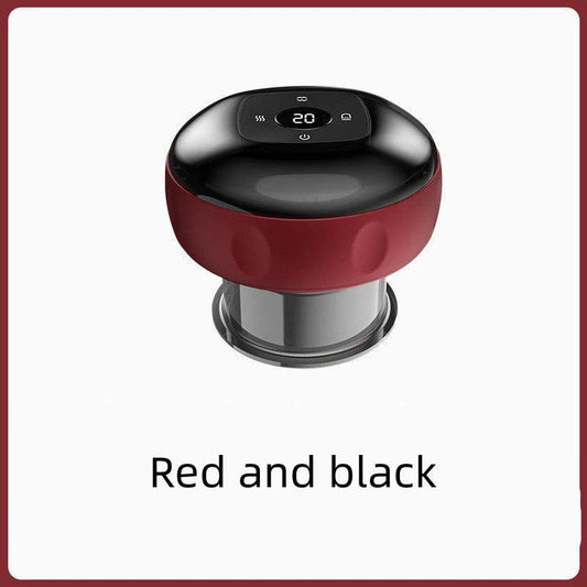 Mandotos electric cupping massage device with vacuum therapy, showing the handheld device and cups in use on skin.