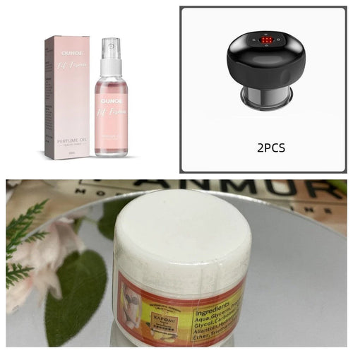 Mandotos electric cupping massage device for vacuum therapy, featuring sleek design and adjustable cups for muscle relief.