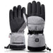 Mandotos electric heated gloves for skiing and motorcycle riding with touchscreen compatibility and rechargeable battery.