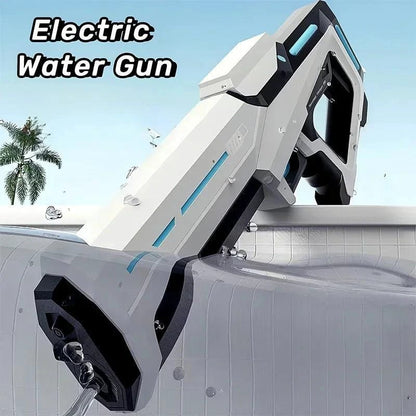 Mandotos electric water gun for adults, powerful automatic water blaster, ideal for summer outdoor beach fun and water fights.