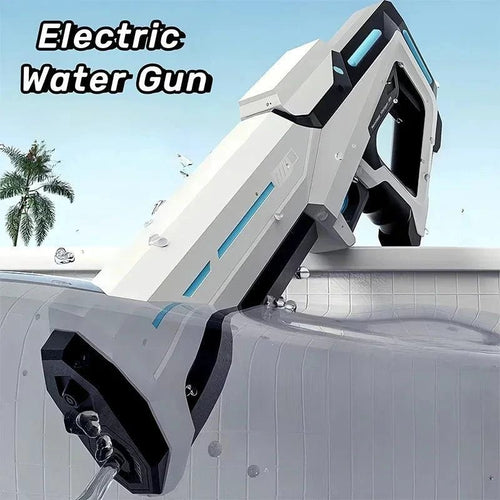 Mandotos electric water gun for adults, powerful automatic water blaster, ideal for summer outdoor beach fun and water fights.