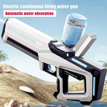 Mandotos electric water gun for adults, powerful automatic water blaster, ideal for summer outdoor beach fun and water fights.